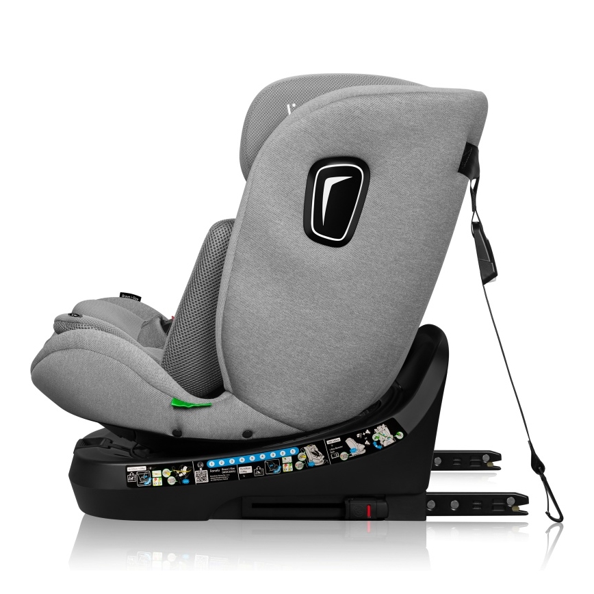 Lionelo - Siège-auto pivotant avec base BRAVE i-Size 40-150 cm Gris pierre