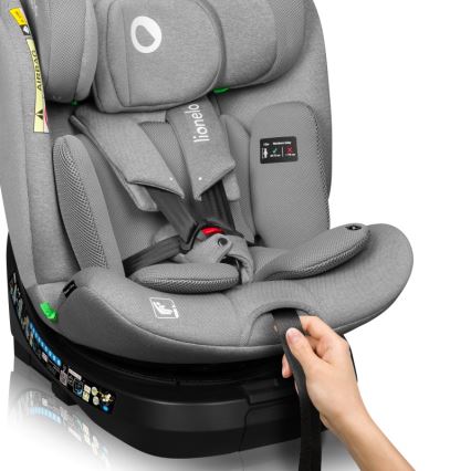 Lionelo - Siège-auto pivotant avec base BRAVE i-Size 40-150 cm Gris pierre