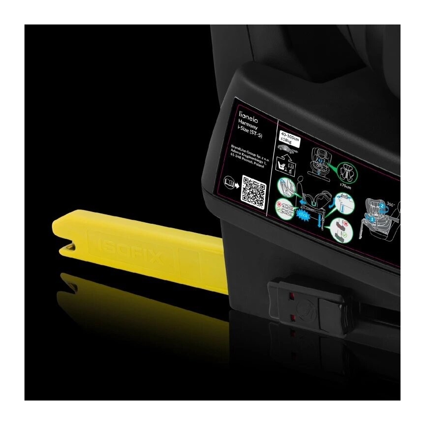 Lionelo - Siège-auto pivotant avec base HARMONY i-Size 40-150 cm gris