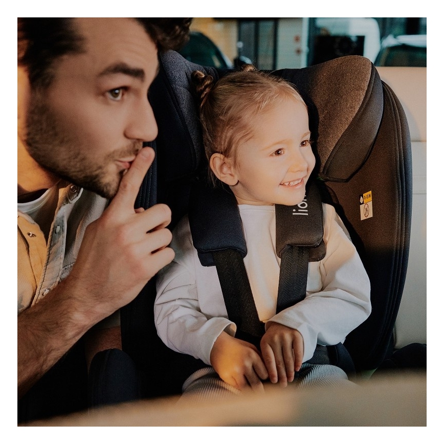 Lionelo - Siège-auto pivotant avec base HARPER i-Size 76–150 cm Black Carbon