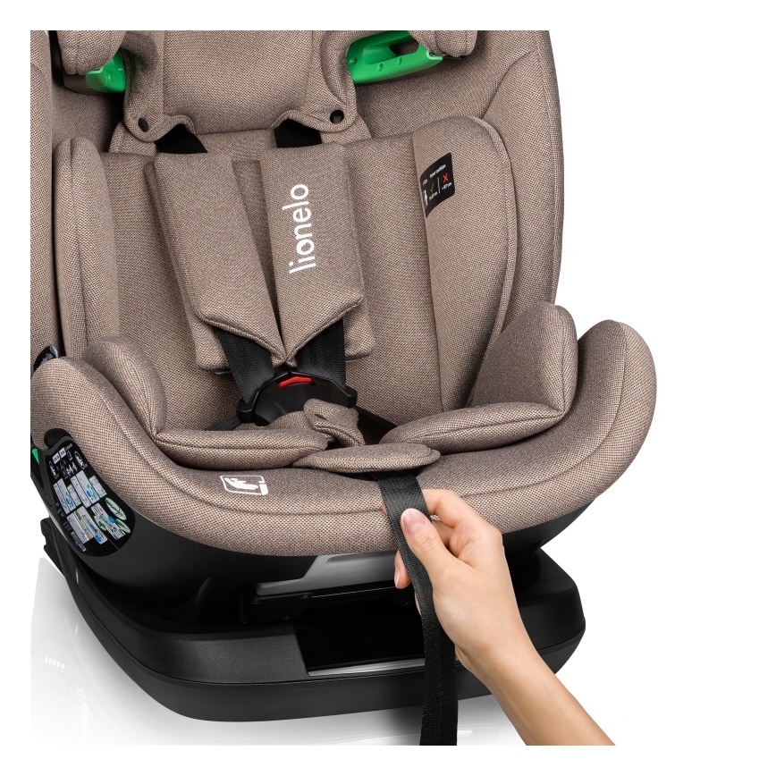 Lionelo - Siège auto pivotant avec base LAVENDER i-Size 76-150 cm Beige Latte