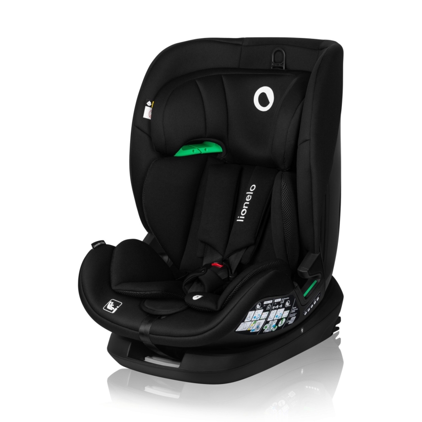 Lionelo - Siège-auto pivotant avec base LAVENDER i-Size 76-150 cm Noir Carbone