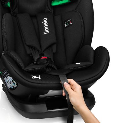 Lionelo - Siège-auto pivotant avec base LAVENDER i-Size 76-150 cm Noir Carbone