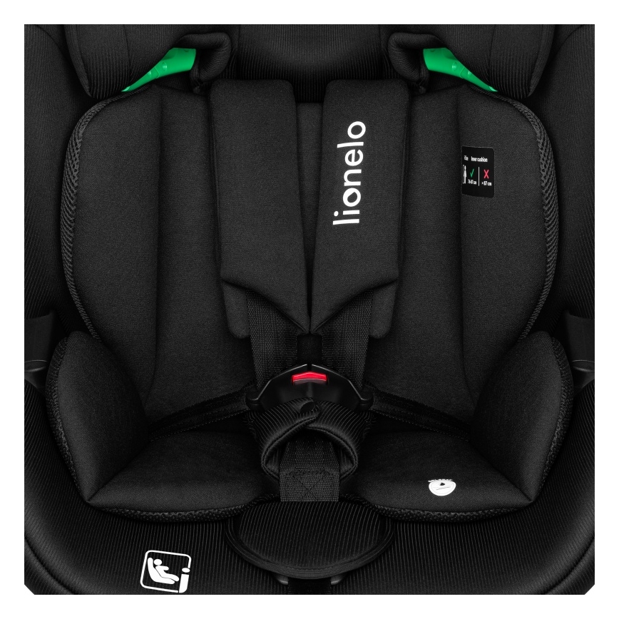 Lionelo - Siège-auto pivotant avec base LAVENDER i-Size 76-150 cm Noir Carbone