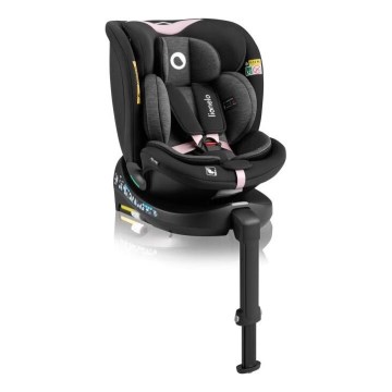 Lionelo - Siège-auto pivotant avec base NAVY i-Size 40-150 cm noir/rose