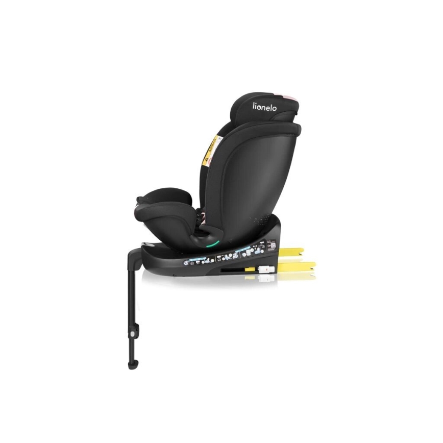 Lionelo - Siège-auto pivotant avec base NAVY i-Size 40-150 cm noir/rose