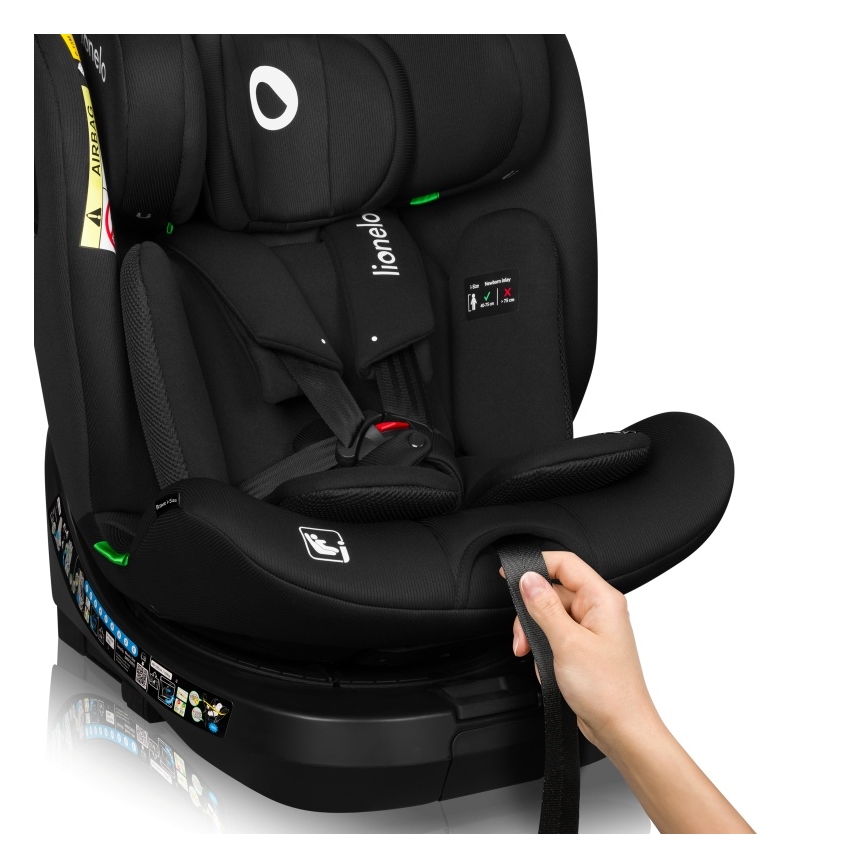 Lionelo - Siège auto pivotant BRAVE i-Size 40-150 cm Noir Carbone