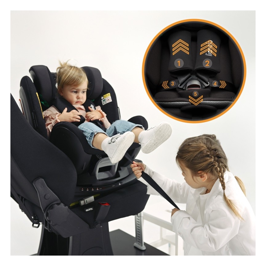 Lionelo - Siège auto pivotant sur base ANTOON PLUS i-Size 40-105 cm Noir Onyx