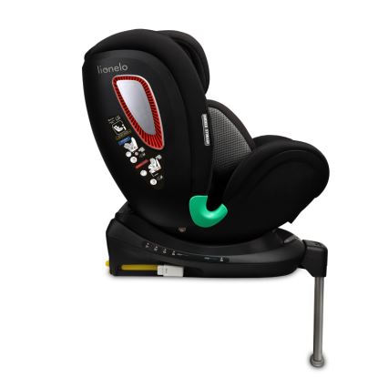 Lionelo - Siège auto pivotant sur base ANTOON PLUS i-Size 40-105 cm Noir Onyx