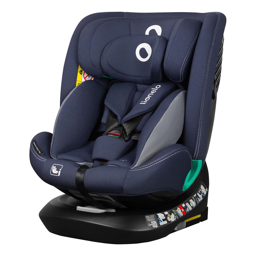Lionelo - Siège auto pivotant sur base BASTIAAN ONE i-Size 40-150 cm Bleu marine