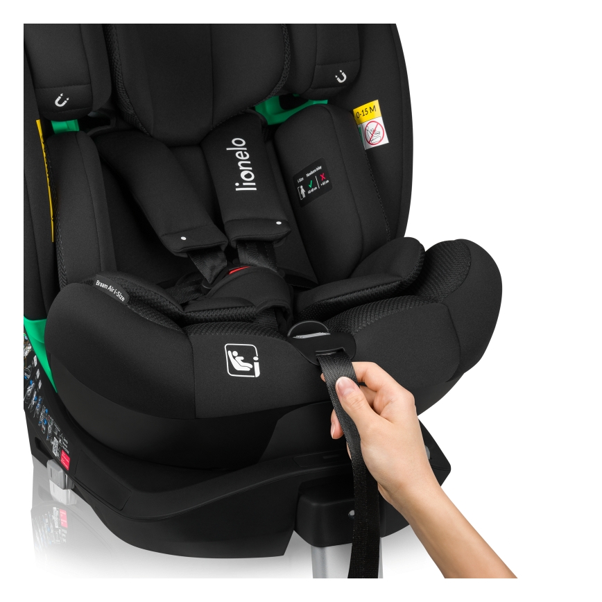 Lionelo - Siège-auto pivotant avec base BRAAM AIR i-Size 40-150 cm Noir Carbone