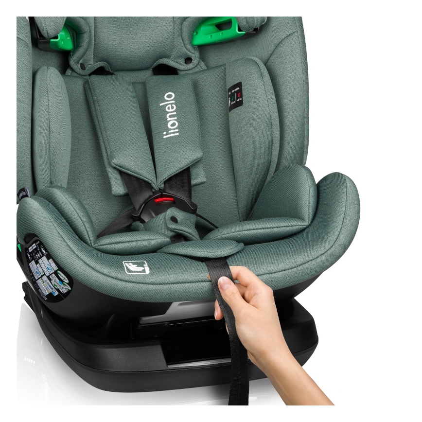 Lionelo - Siège auto pivotant avec base LAVENDER i-Size 76-150 cm Vert pistache