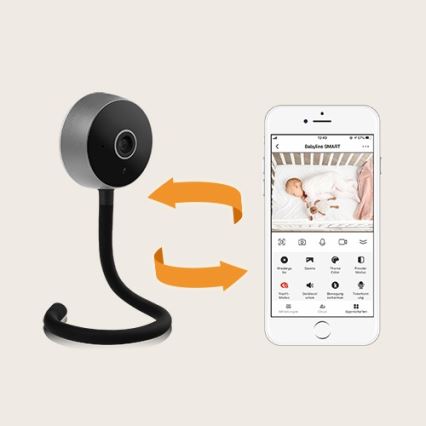 Lionelo - Slimme babyfoon BABYLINE SMART Wi-Fi Zwart