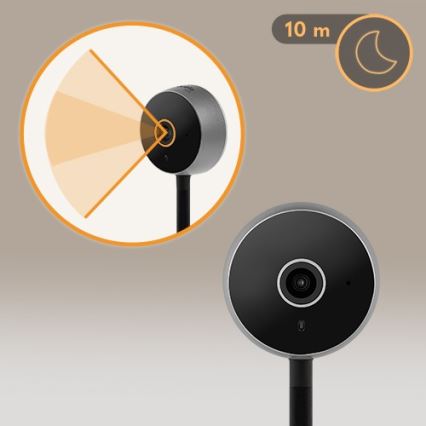 Lionelo - Slimme babyfoon BABYLINE SMART Wi‑Fi Zwart