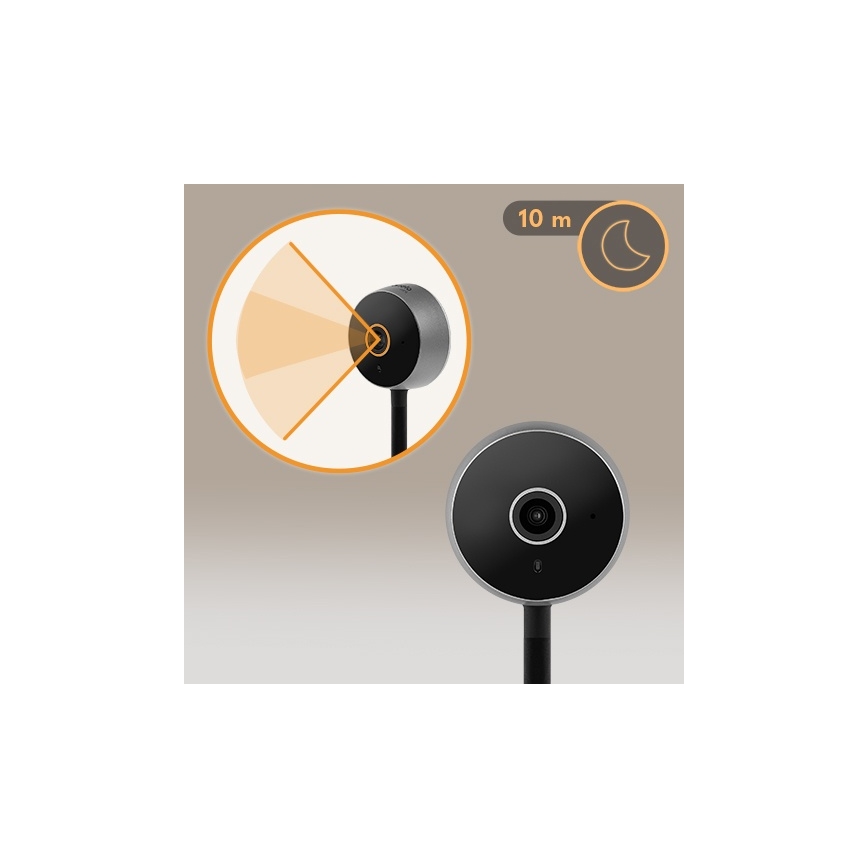 Lionelo - Slimme babyfoon BABYLINE SMART Wi‑Fi Zwart