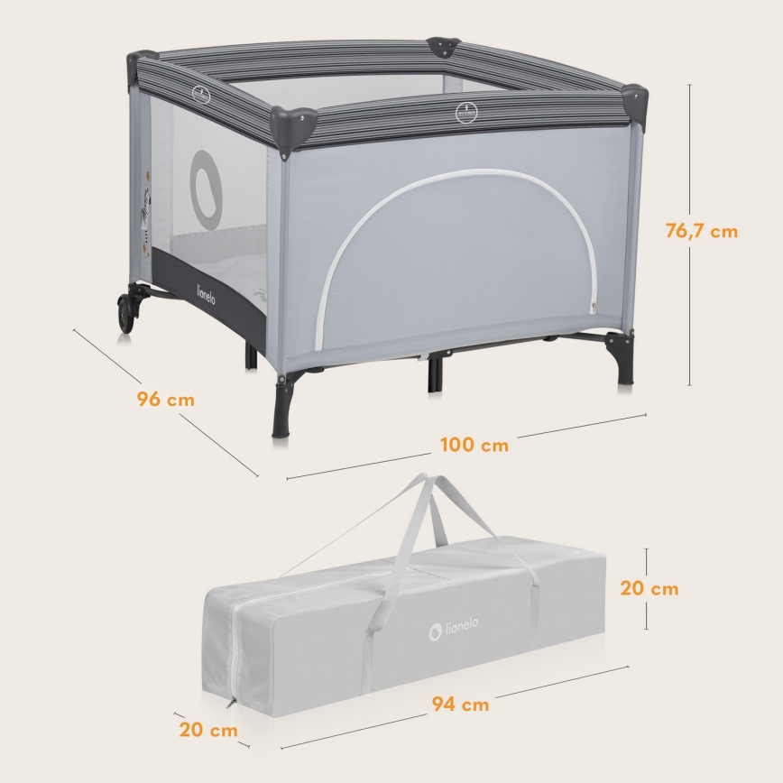Lionelo - Speelbox BONNIE Grey Stone