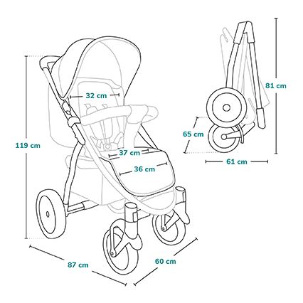 Lionelo - Sportieve kinderwagen ANNET TOUR grijs