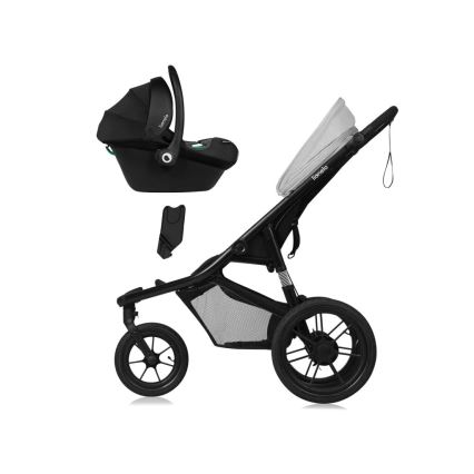 Lionelo - Sportieve kinderwagen AZURA zwart/grijs