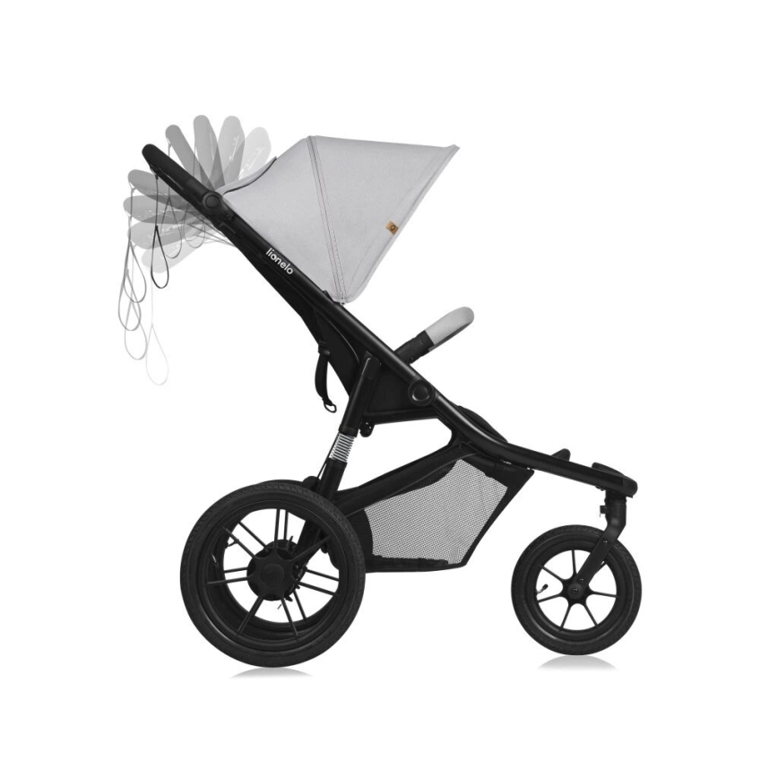 Lionelo - Sportieve kinderwagen AZURA zwart/grijs