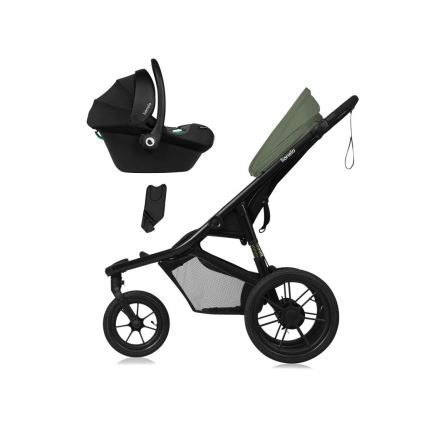 Lionelo - Sportieve kinderwagen AZURA zwart/groen