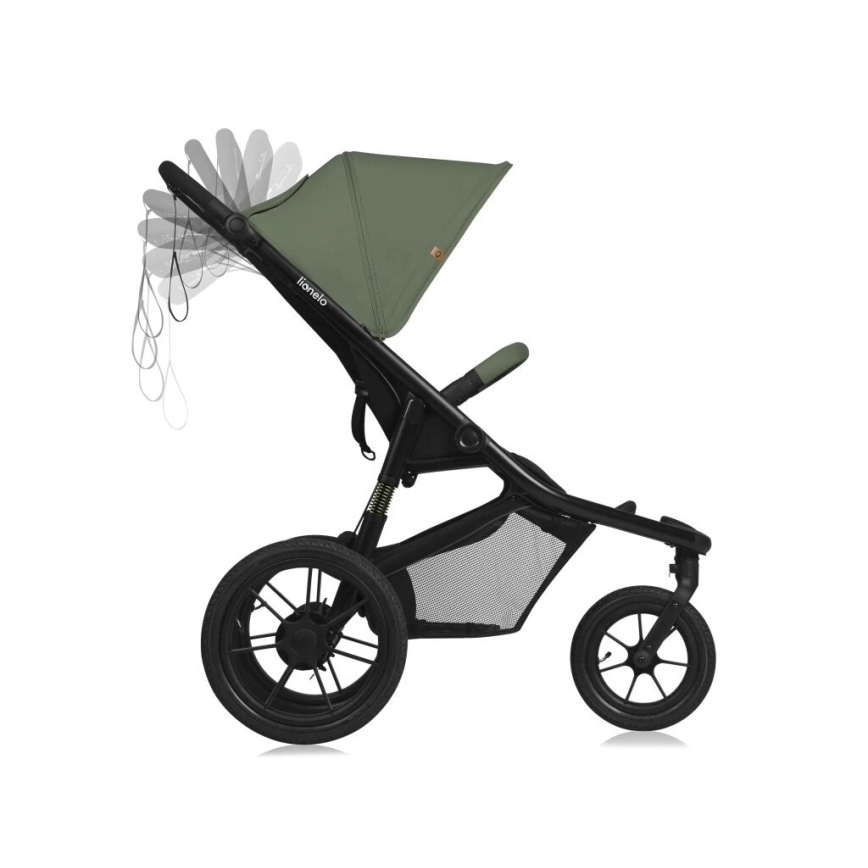 Lionelo - Sportieve kinderwagen AZURA zwart/groen