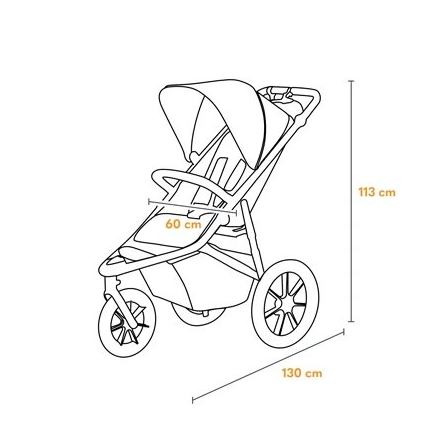 Lionelo - Sportieve kinderwagen AZURA zwart