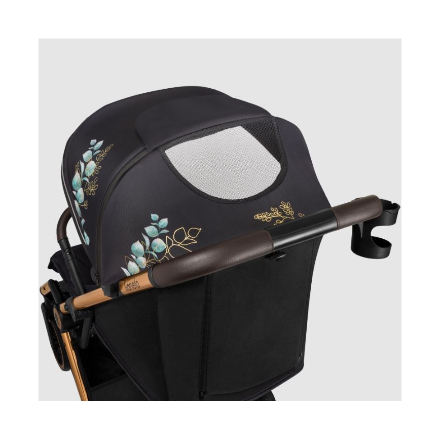 Lionelo - Sportieve kinderwagen CLOE zwart/blauw/goud
