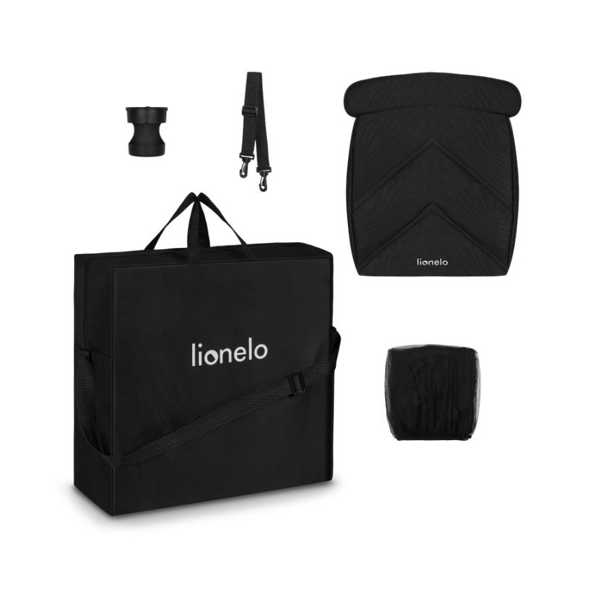 Lionelo - Sportieve kinderwagen CLOE zwart/blauw/goud