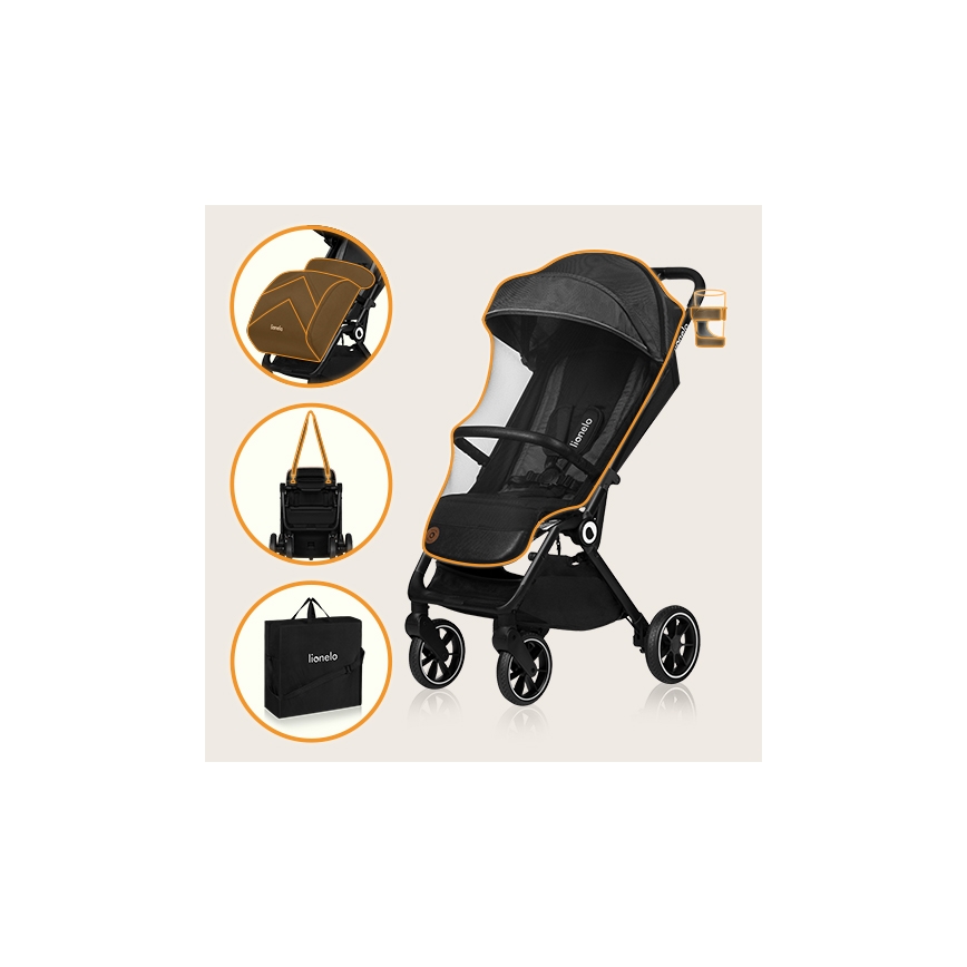Lionelo - Sportieve kinderwagen CLOE zwart/grijs