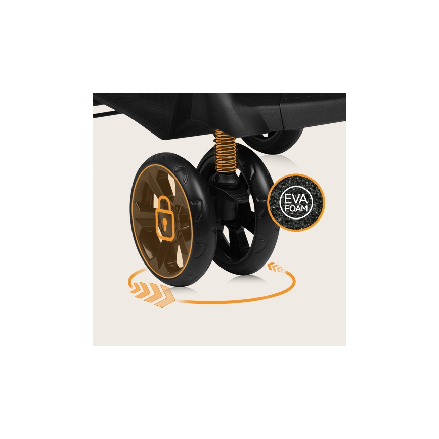 Lionelo - Sportieve kinderwagen EMMA PLUS beige/zwart