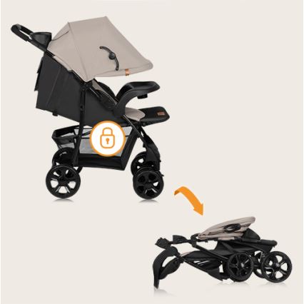 Lionelo - Sportieve kinderwagen EMMA PLUS beige/zwart