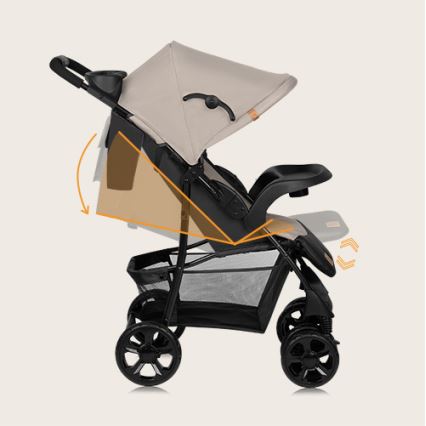 Lionelo - Sportieve kinderwagen EMMA PLUS beige/zwart