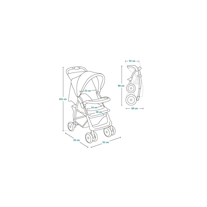 Lionelo - Sportieve kinderwagen EMMA PLUS grijs