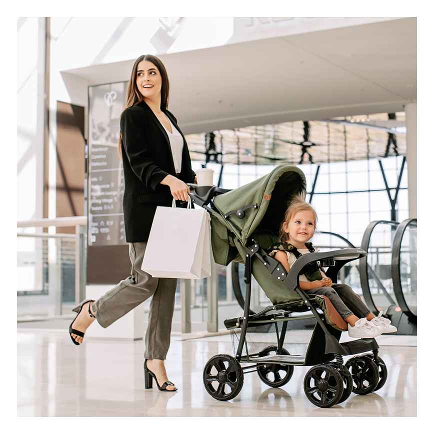 Lionelo - Sportieve kinderwagen EMMA PLUS groen/zwart