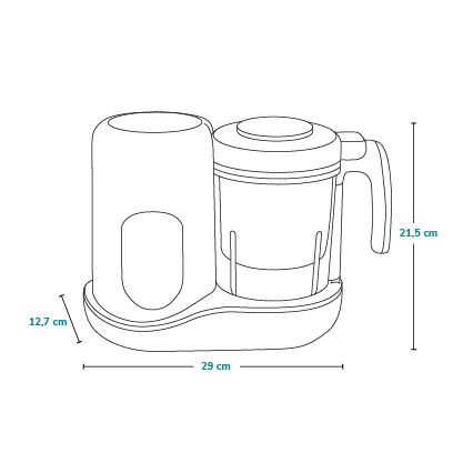 Lionelo - Stoomkoker 5-in-1 BABYMENU 110W/230V wit/grijs