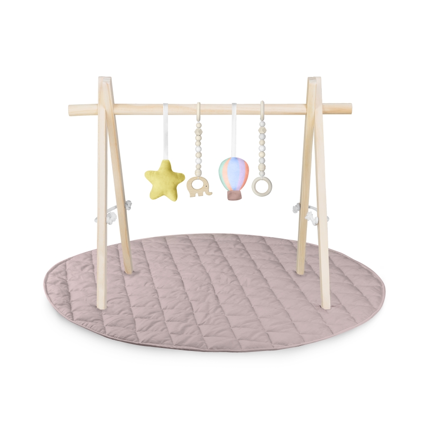 Lionelo - Tapis d'éveil pour bébé avec arche en bois ANIS