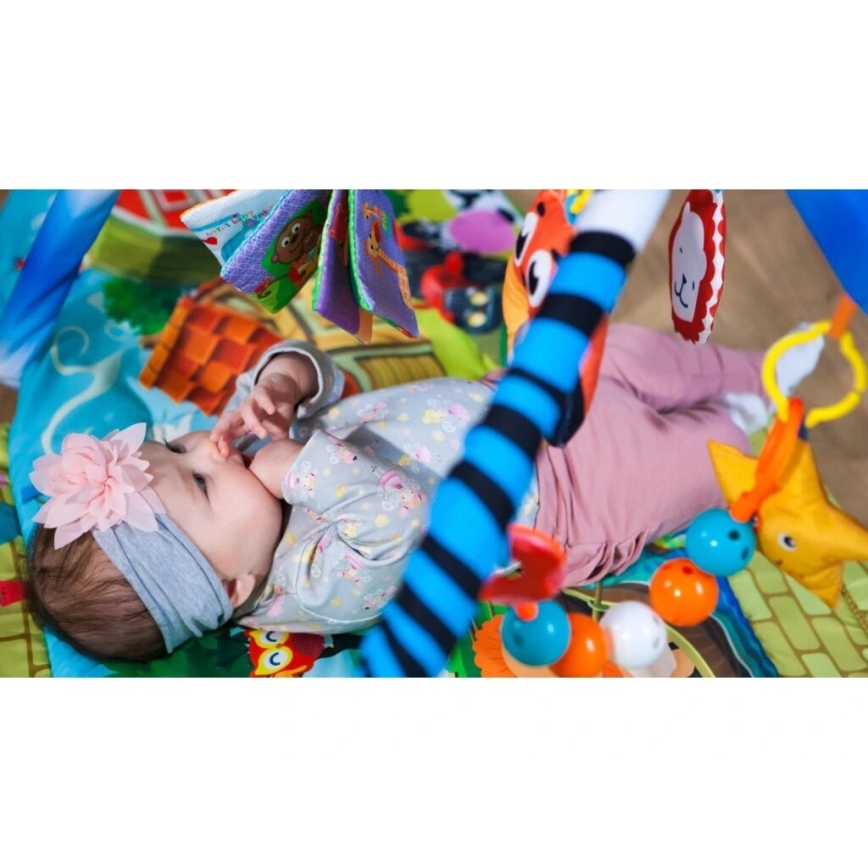 Lionelo - Tapis d'éveil pour bébé avec maisonnette AGNES PLUS