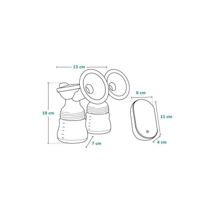 Lionelo - Tire-lait électrique double rechargeable TWEE GO 5V 1100 mAh 150 ml