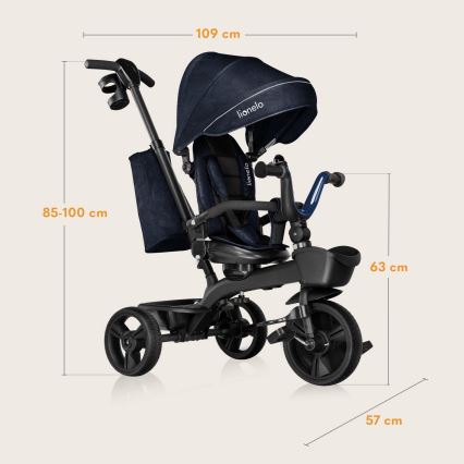 Lionelo - Tricycle pour enfant KORI Bleu marine