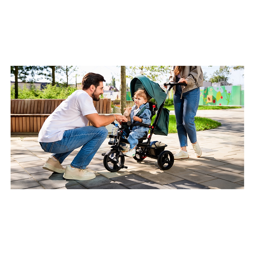 Lionelo - Tricycle pour enfants HAARI vert/noir
