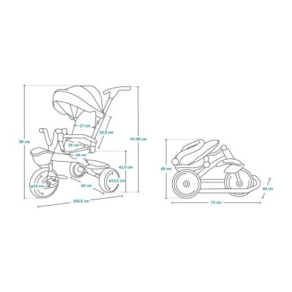 Lionelo - Tricycle pour enfants TRIS gris