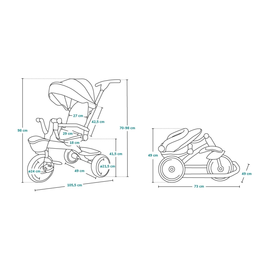 Lionelo - Tricycle pour enfants TRIS gris