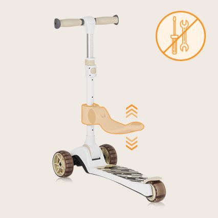 Lionelo - Trottinette enfant 2en1 FRANKY blanc/beige