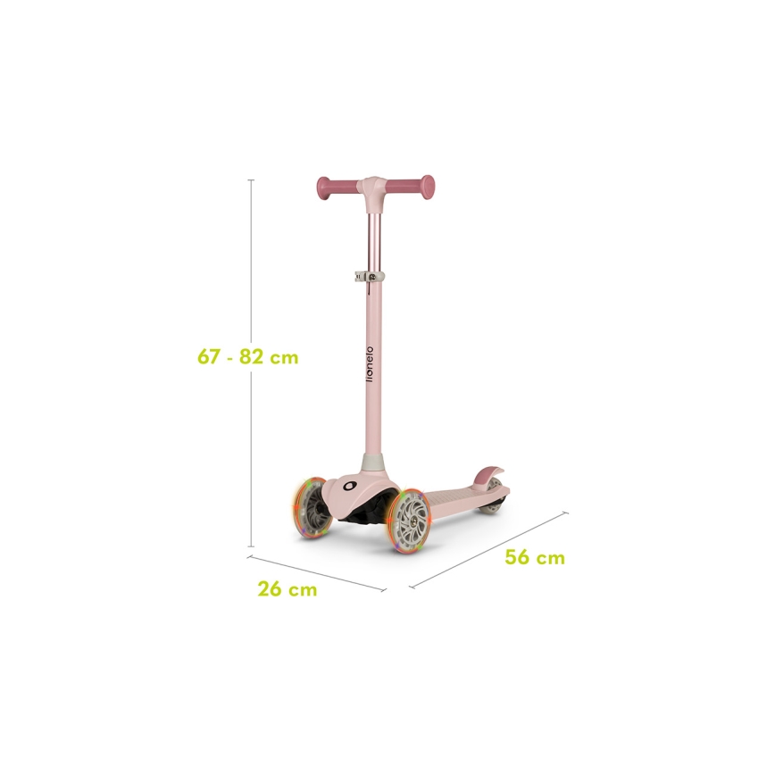 Lionelo - Trottinette enfant JESSY 3xAA rose