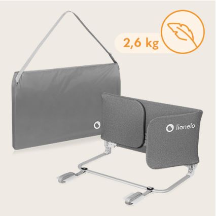 Lionelo - Veiligheidshek voor bed LORA XL donkergrijs