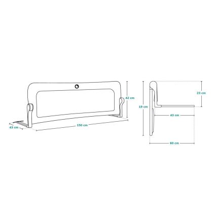 Lionelo - Veiligheidshekje voor bed EVA grijs