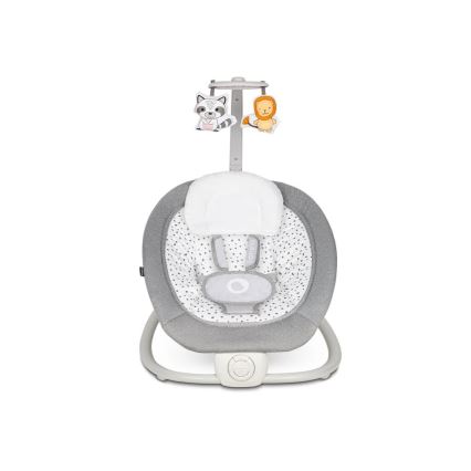 Lionelo - Vibrerend wipstoeltje voor baby's met een melodie PASCAL grijs
