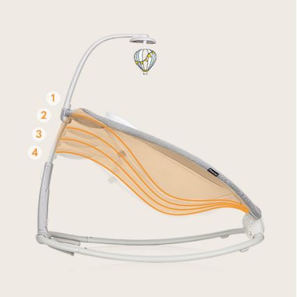 Lionelo - Vibrerende babywipstoel met melodie PASCAL 2xAA grijs