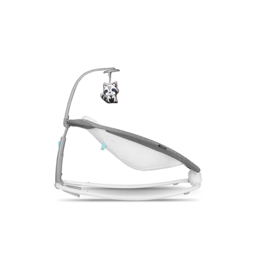 Lionelo - Vibrerende babywipstoel met melodie PASCAL 2xAA grijs/turkoois