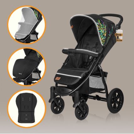Lionelo - Wandelwagen ANNET TOUR zwart/groen